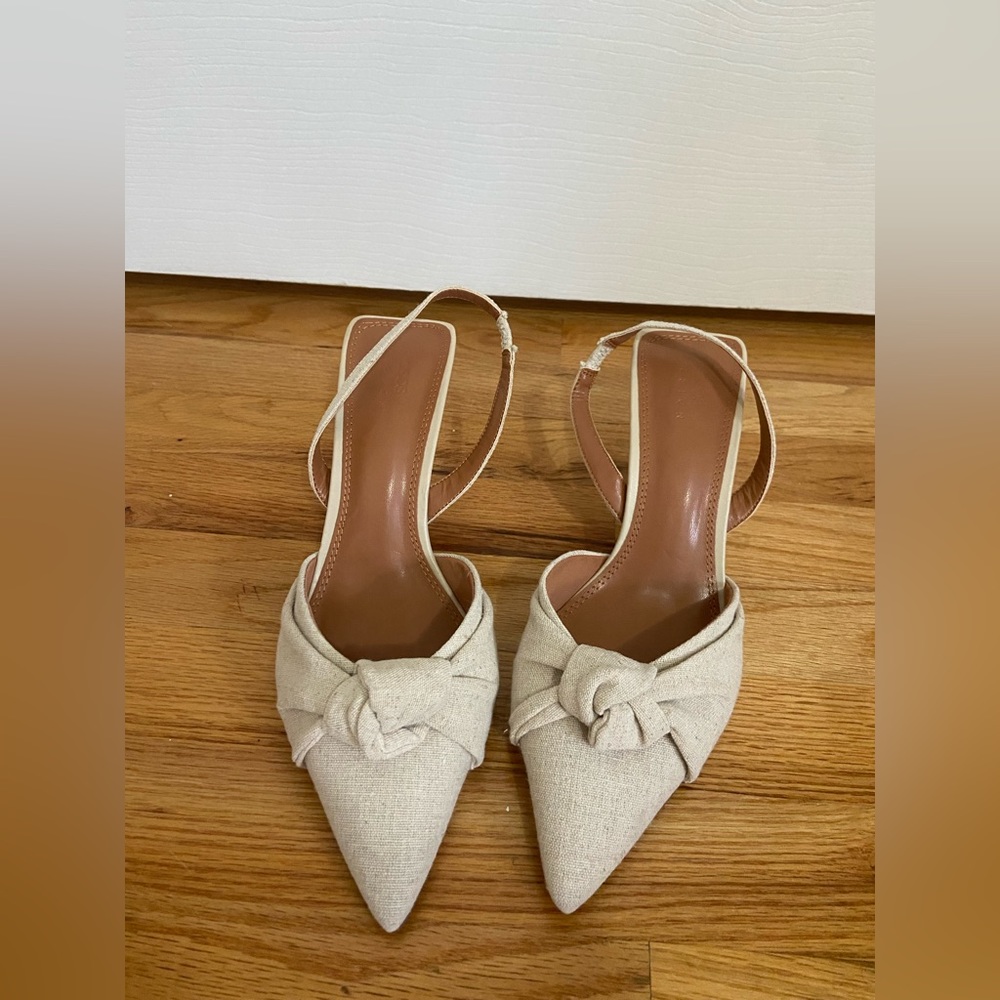 ASOS design wide fit soraya knotted slingback mid heeled shoes